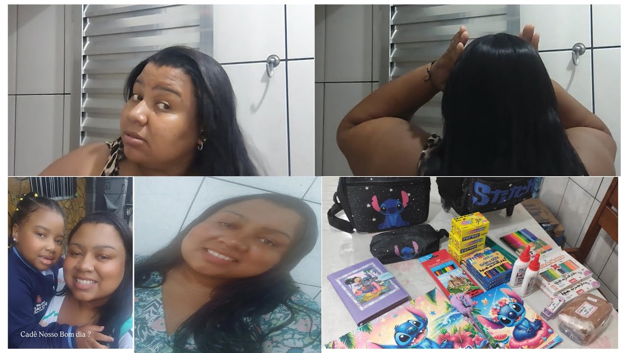 ESCOVANDO O CABELO EM CASA PELA 1° VEZ DEPOIS DE COLOCAR APLIQUE MICRO LINK+ MATERIAL ESCOLAR 2026