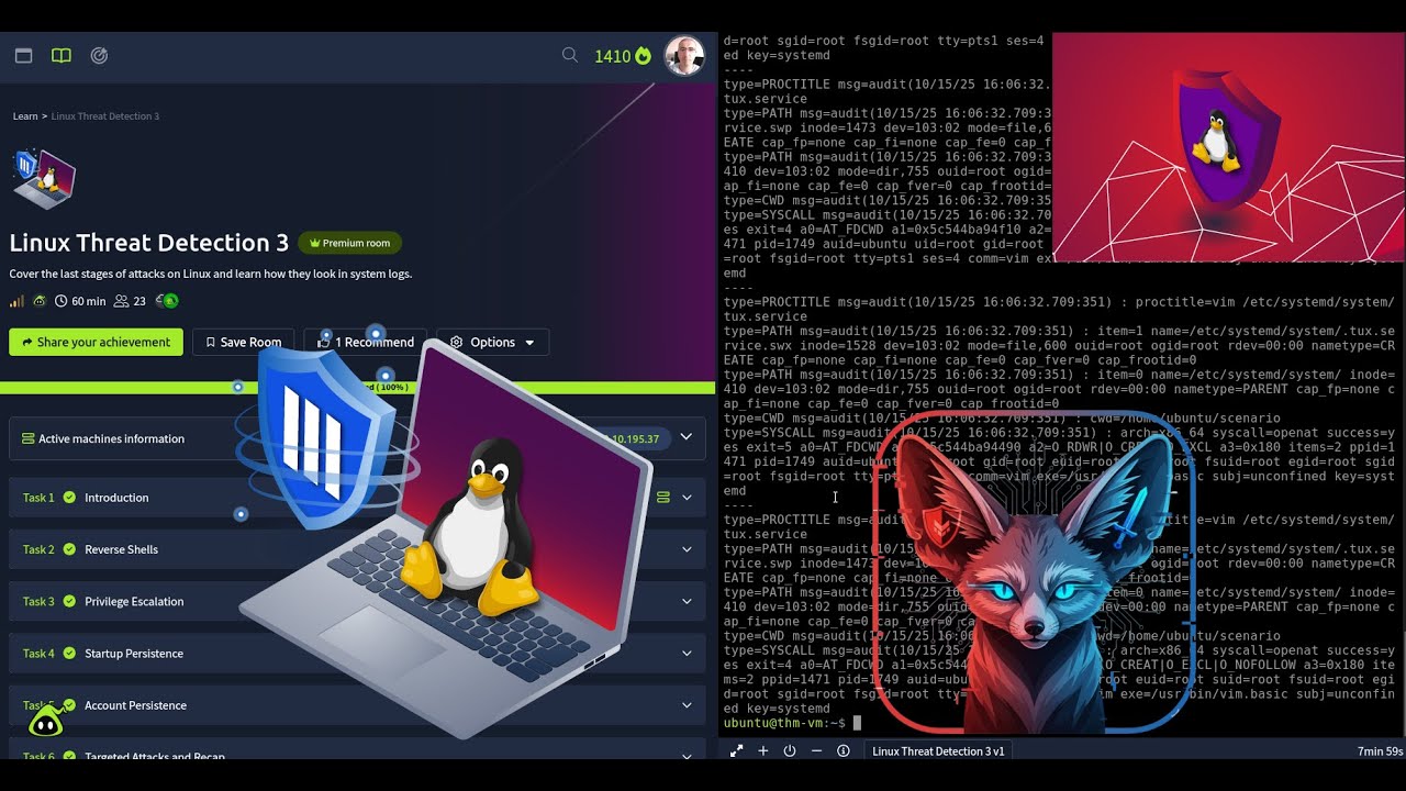 TryHackMe Linux Threat Detection 3 &mdash; Полное пошаговое руководство 2025