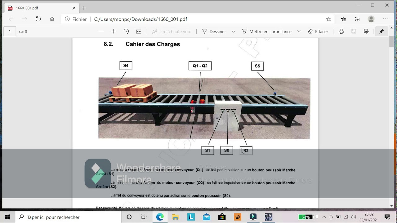 Programmation en langage ladder d'un convoyeur à 2 sens de marche