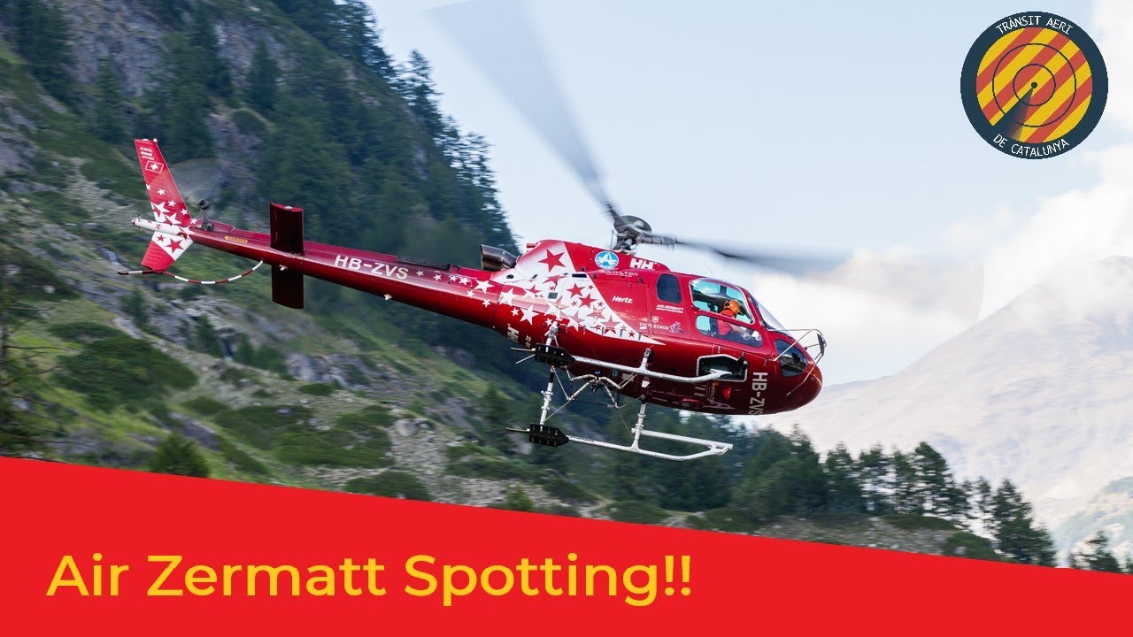 Helicopter spotting in Zermatt- Intense action in Air Zermatt main base!! H125, H130, B429
