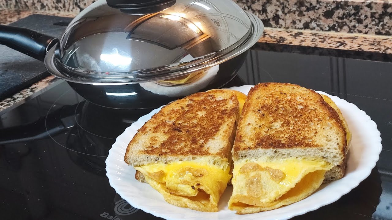 Sandwich de tortilla más rico que vas a probar🤤🤤😍😍en sartén de acero AMC