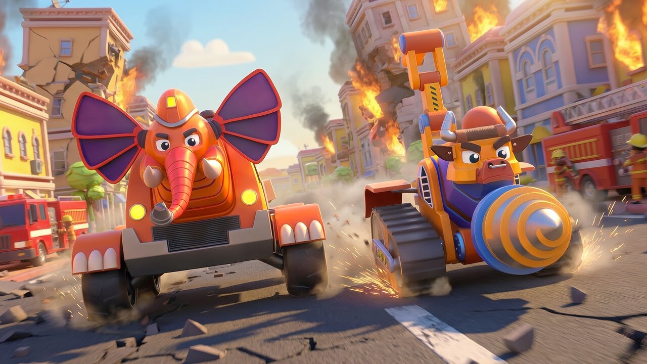 TOWN HALL collapsed! Everybody is TRAPPED! Help, Bulldozer DRILL! | Cars Rescue Squad | AnimaCars
