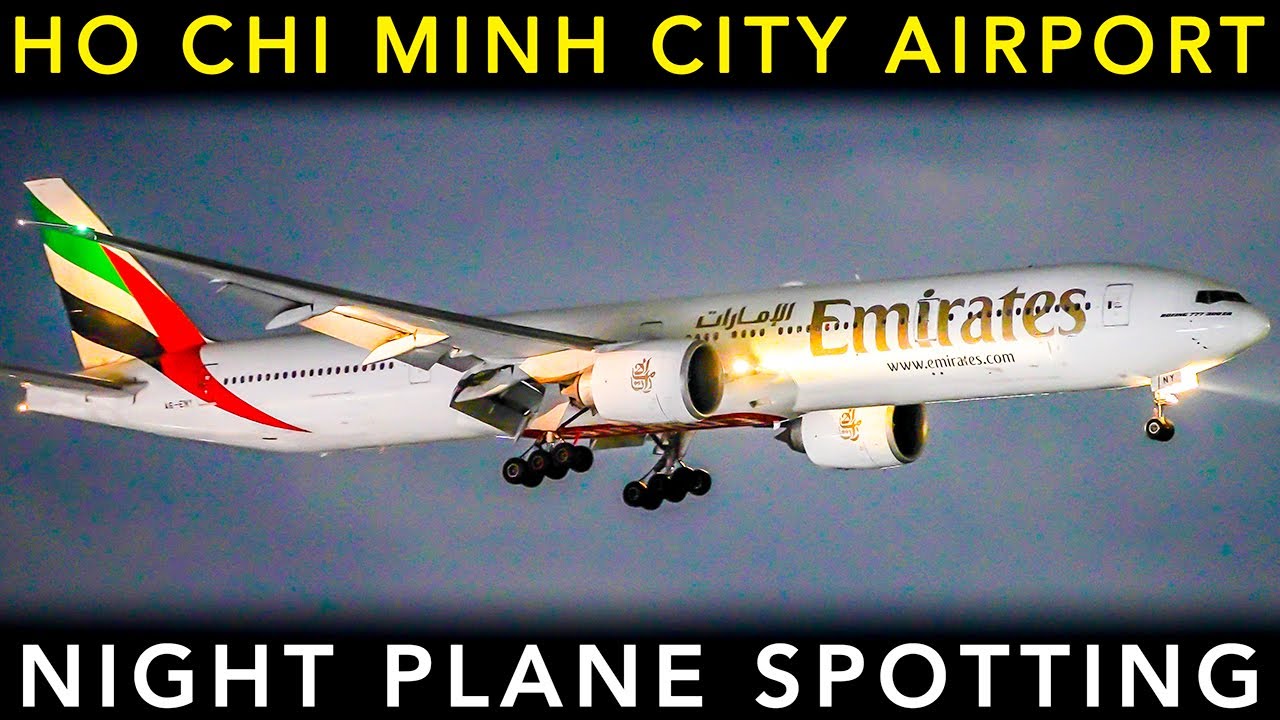 NIGHT PLANE SPOTTING at HO CHI MINH CITY AIRPORT | Landing & takeoff