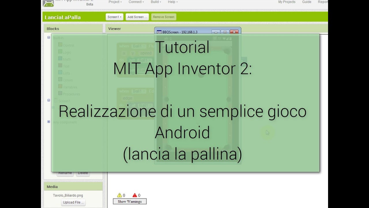 Tutorial (facile) - Creazione di un gioco Android con MIT App Inventor 2