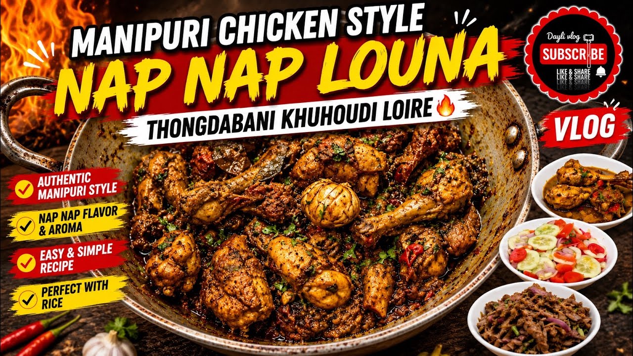CHICKEN NAP-NAP LAONA THONGDARE NGASIDI 🔥|| Manipuri chicken recipe 🐓👈
