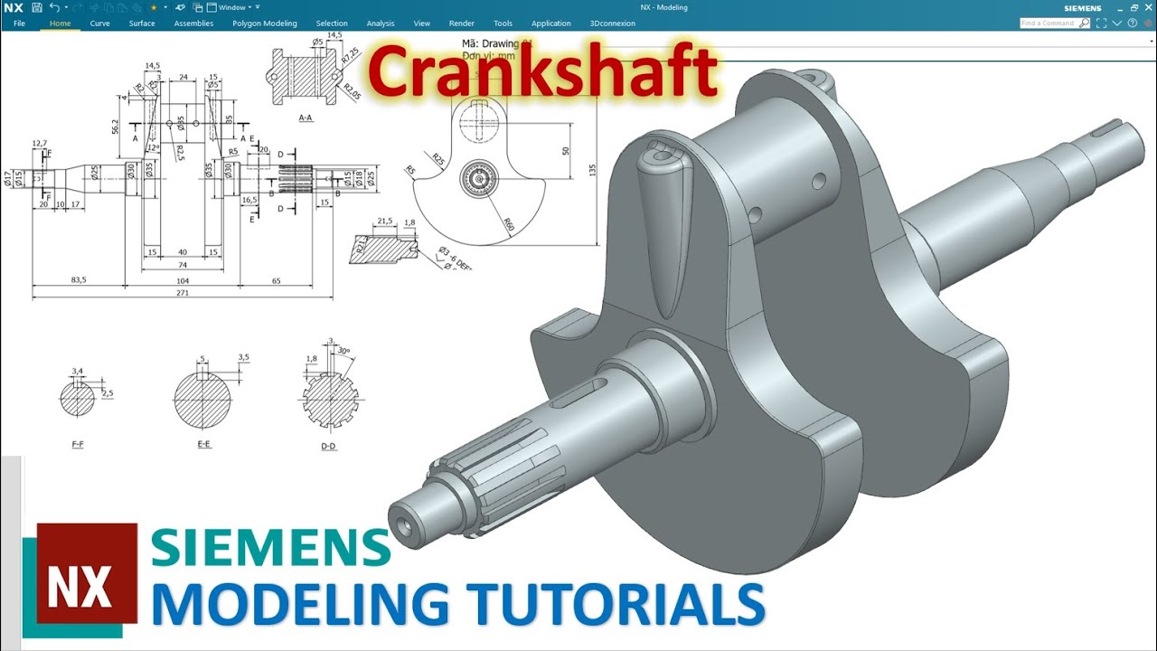 Siemens NX Modeling Tutorials #37 | Design CrankShaft Engine - Practice Exercise to improve skills