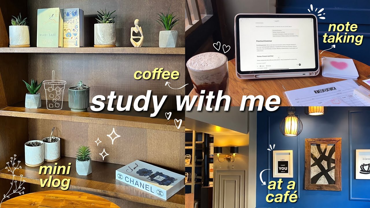 study vlog 📝☕️ | study with me at a cafe, taking notes, exam season
