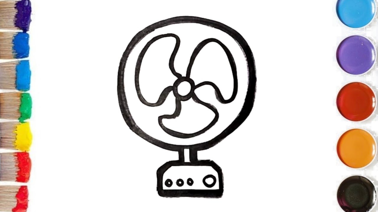 Ventilador desenho e pintura para crianças da pré-escola