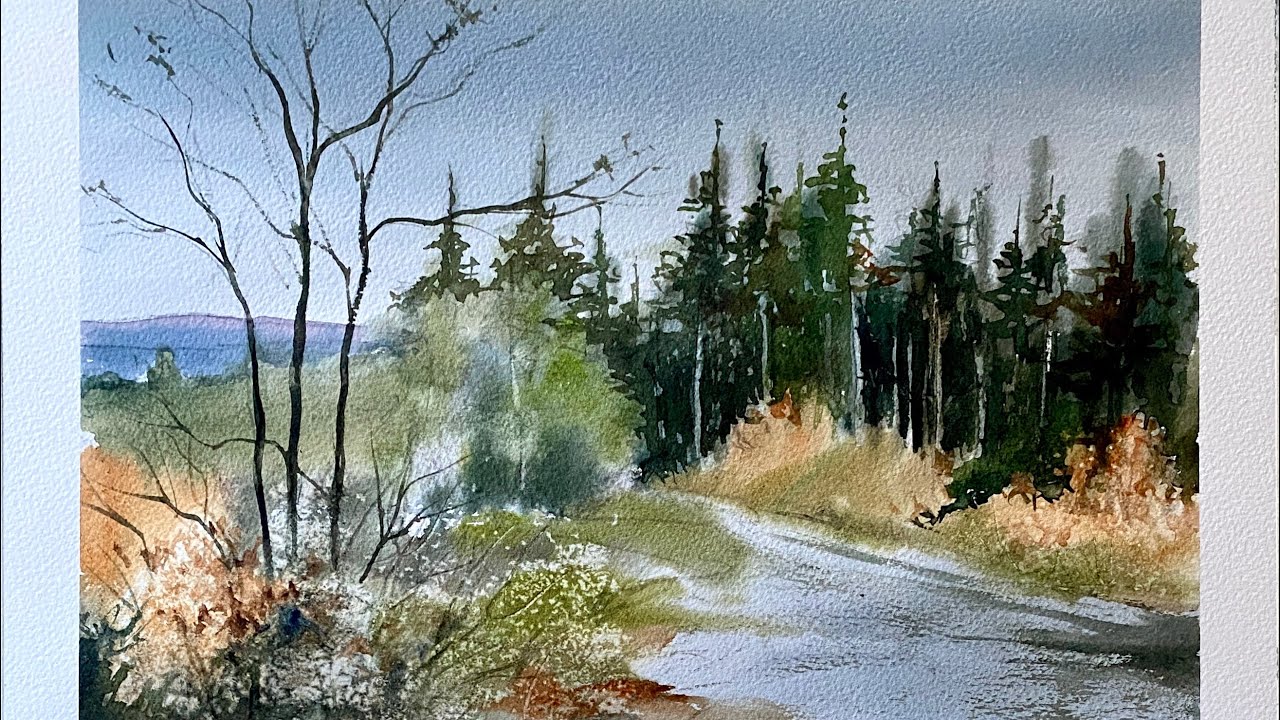 Paint A SCOTTISH FOREST Beautiful Loose Watercolour Landscape PAINTING Tutorial DEMO Limited Palette