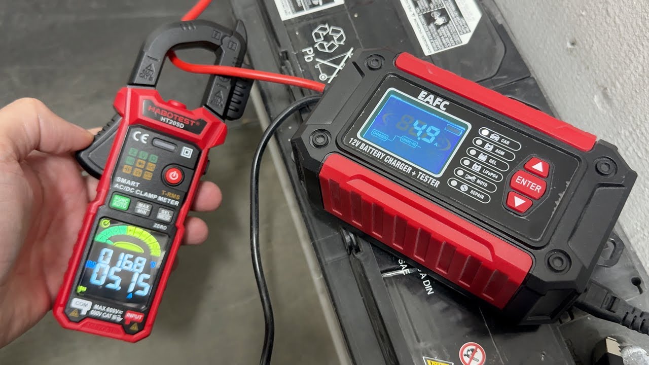 Car Battery Charger Tester Pulse Recovery 12V 6A for AGM, LiFePO4, Lithium SOH SOC Measurement