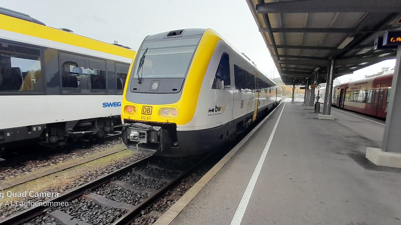Mit der Bwegt 612 von Ulm Hbf nach Sigmaringen als RE 55 mit Fetten Sound und Vollgasmitffahrt