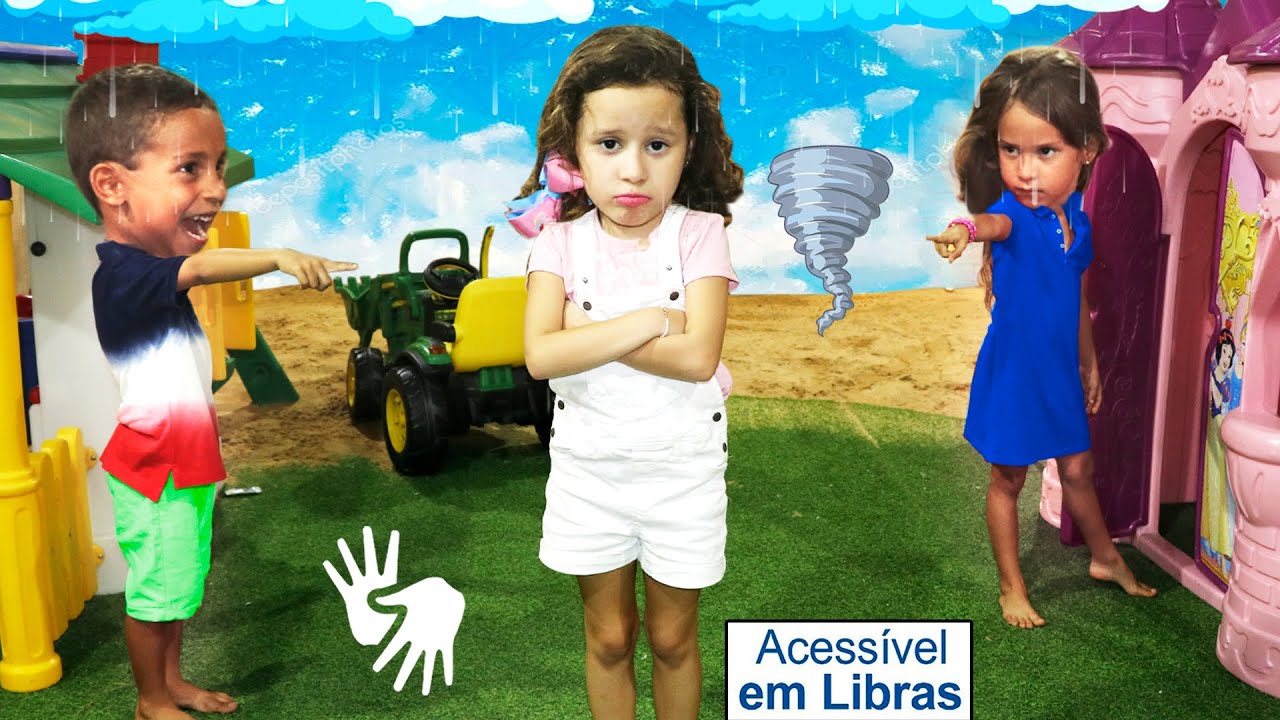 👋🏻 LIBRAS 👋 Valentina e seus amigos finge brincar Brincar de vizinhos com casas de brinquedos
