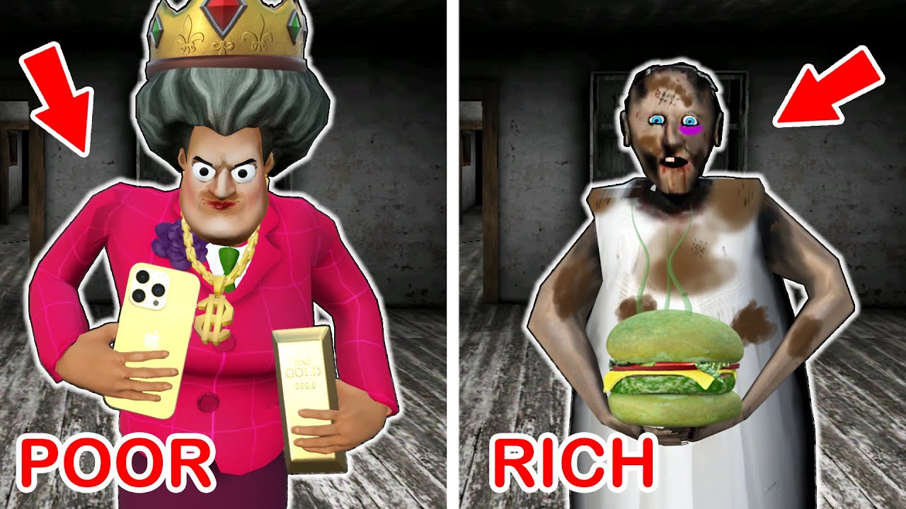 Rich Granny vs Poor Granny vs Expensive Car - funny horror animation (60 mins of fun #2)