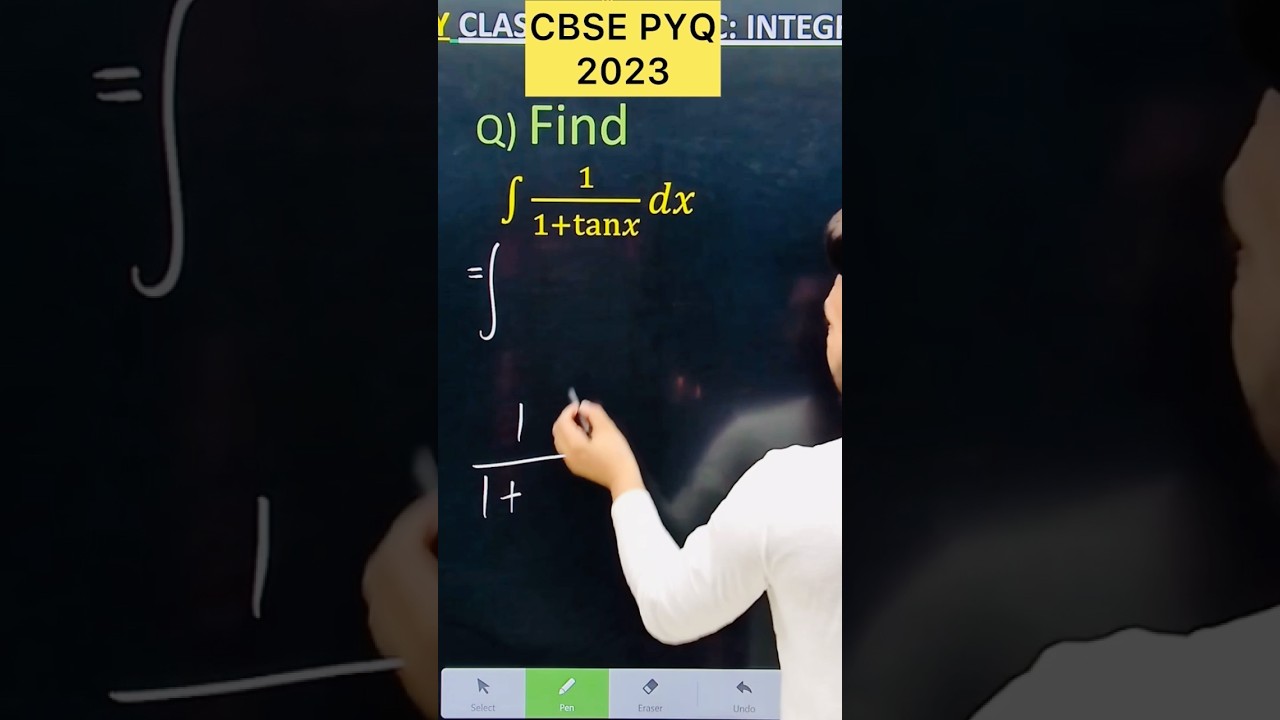 Q) Integration &int; 1 /( 1 + tan x ) dx#cbse #maths #cbse2026 #cbse2024   #cbse2026 #integrationclass12