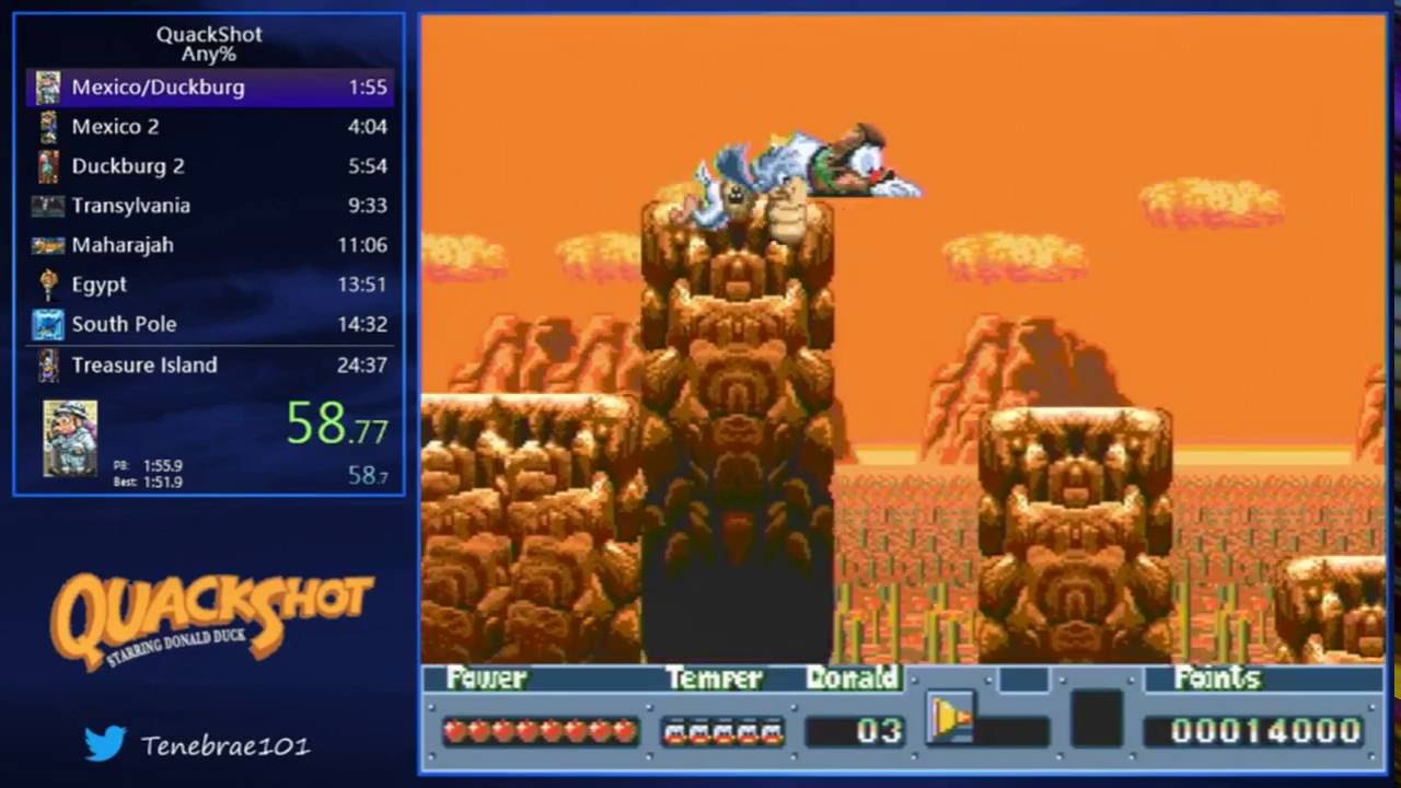 QuackShot Any% speedrun in 24:17