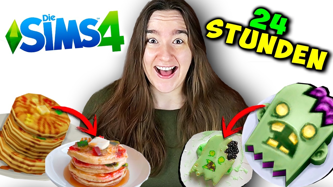24 Stunden kochen wie DIE SIMS 4 aber in ECHT! 😱😍 Nesmeralda