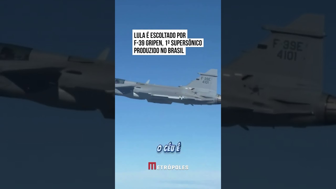 Lula &eacute; escoltado por F-39 Gripen, 1&ordm; supers&ocirc;nico produzido no Brasil