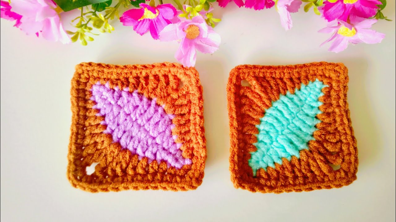 Как связать листик крючком Granny Square » вики полезно Мастер-класс по вязанию крючком бабушкиного