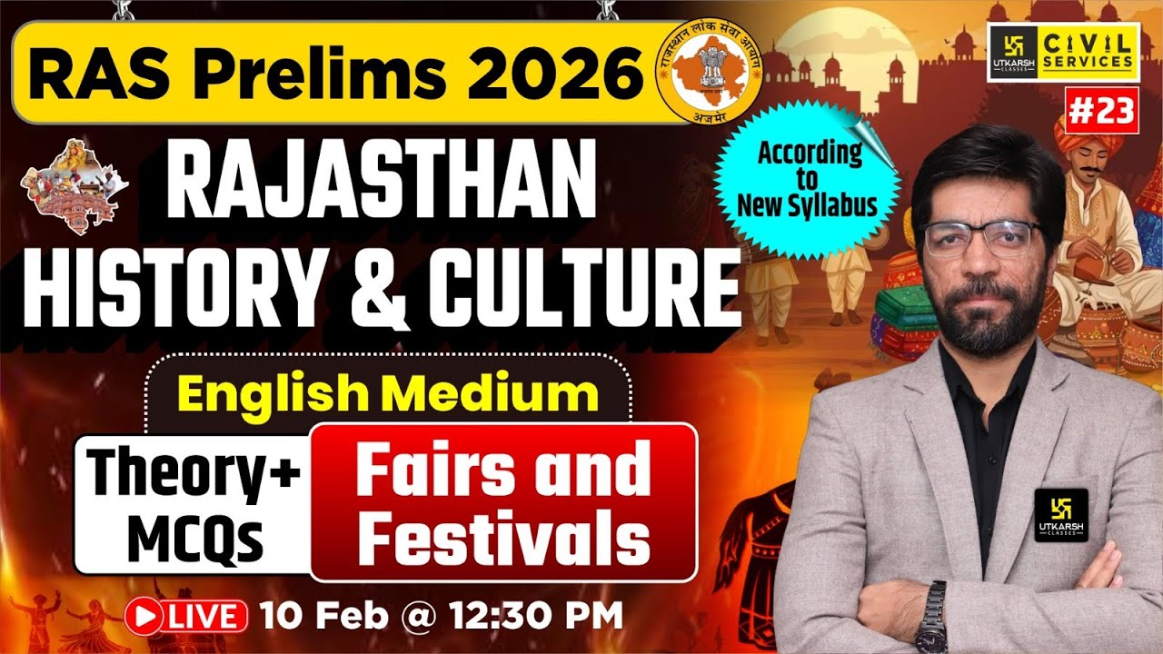 Fairs and Festivals | Rajasthan History & Culture for RAS Prelims 2026 | English Medium |Prateek Sir
