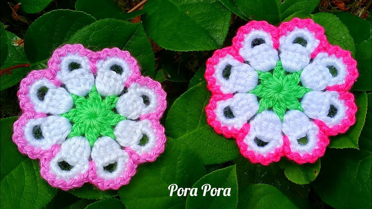 Crochet Flower I Crochet 8 Petals Flower I Crochet 3D Flower