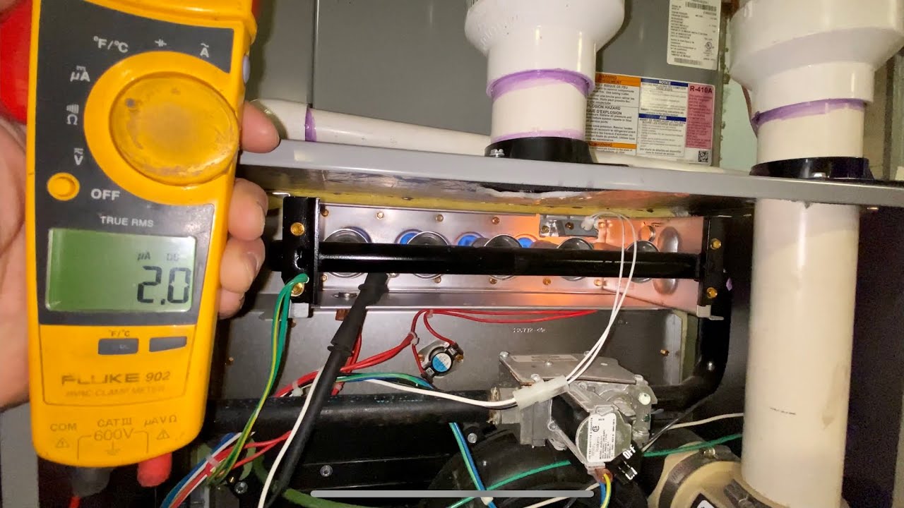 Testing Furnace Flame Sensor Before/ After Cleaning Verifying Flame Current