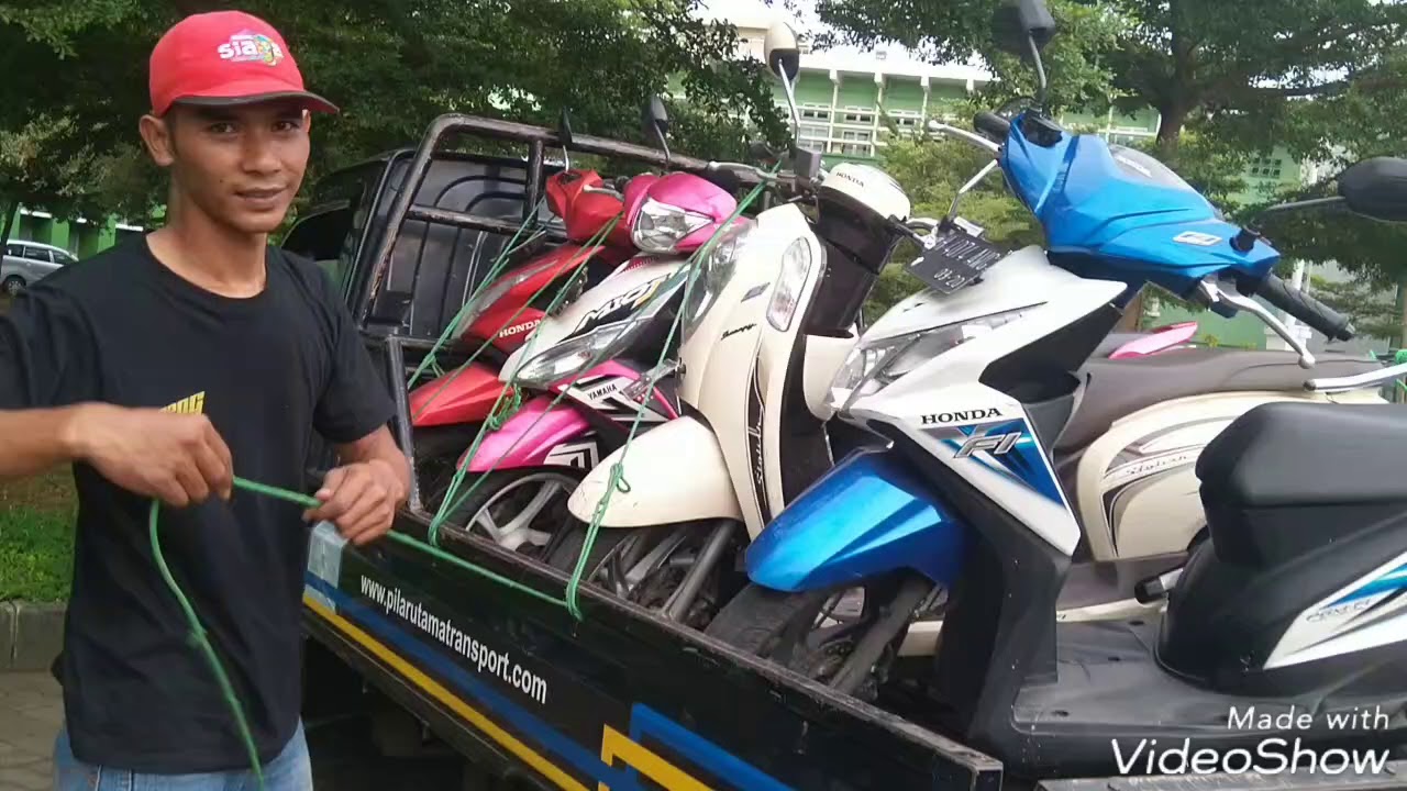 TUTORIAL TEKNIK SIMPUL TALI KAPAL, KIRIM 4 MOTOR MATIC, AMAN DI PERJALANAN