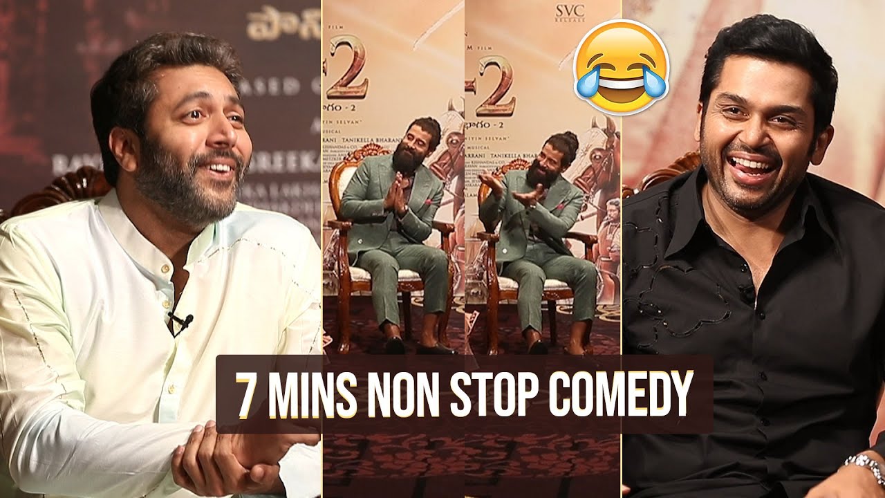Vikram and Jayam Ravi Making Hilarious Fun | 7 Mins Non Stop Fun | Karthi | #PS2 | #PonniyinSelvan2