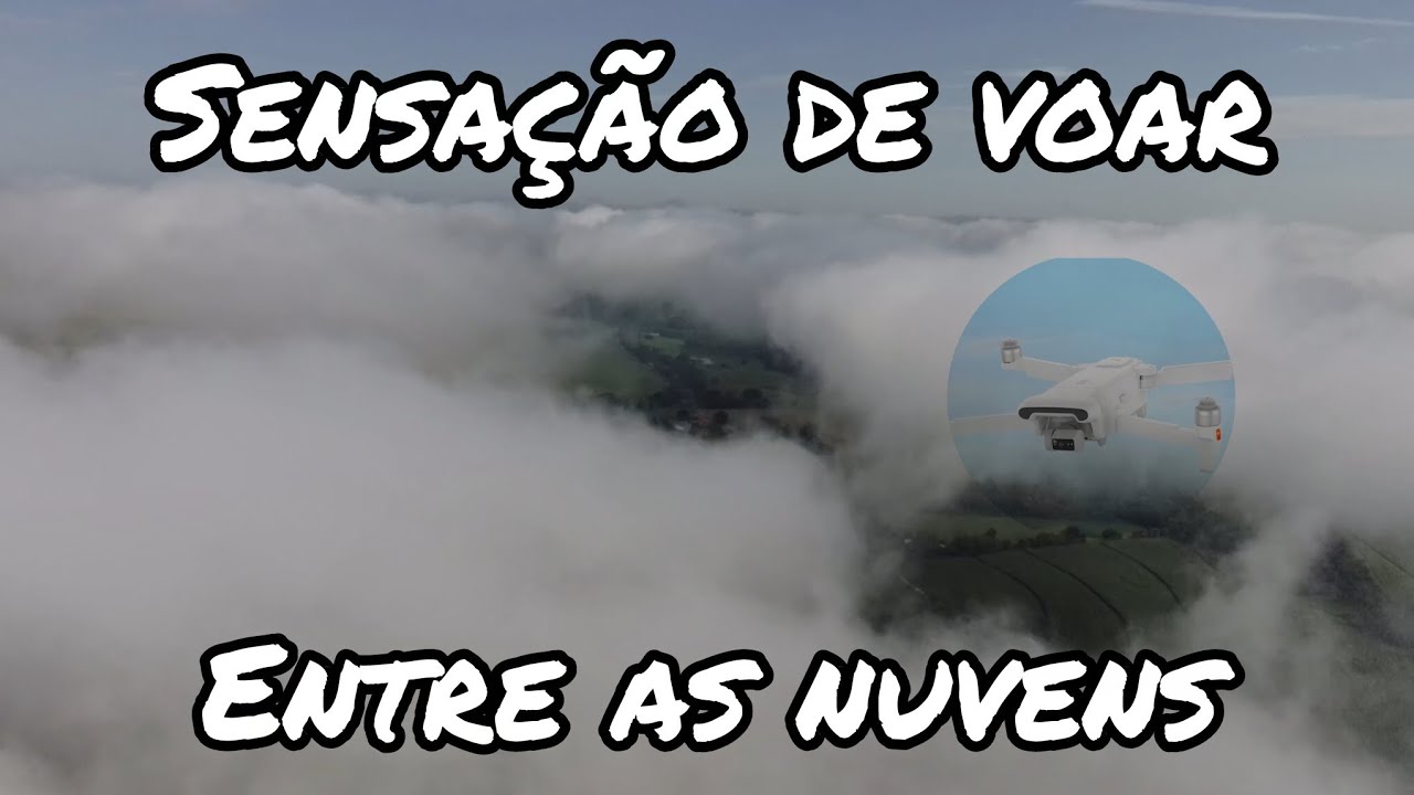 Drone Fimi Tele Max sobrevoando acima da neblina. 