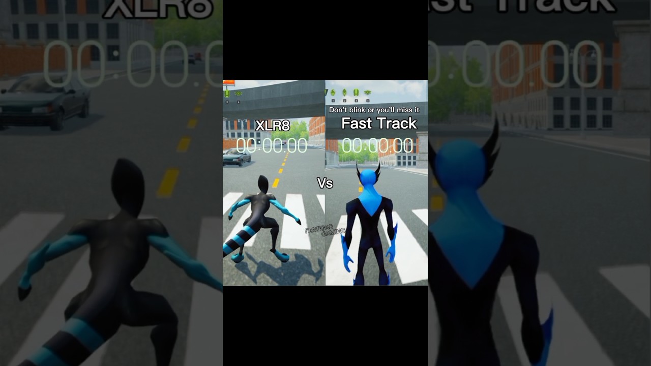 Walk Race XLR8 Vs Fast Track🏁 #ben10 #ben10game