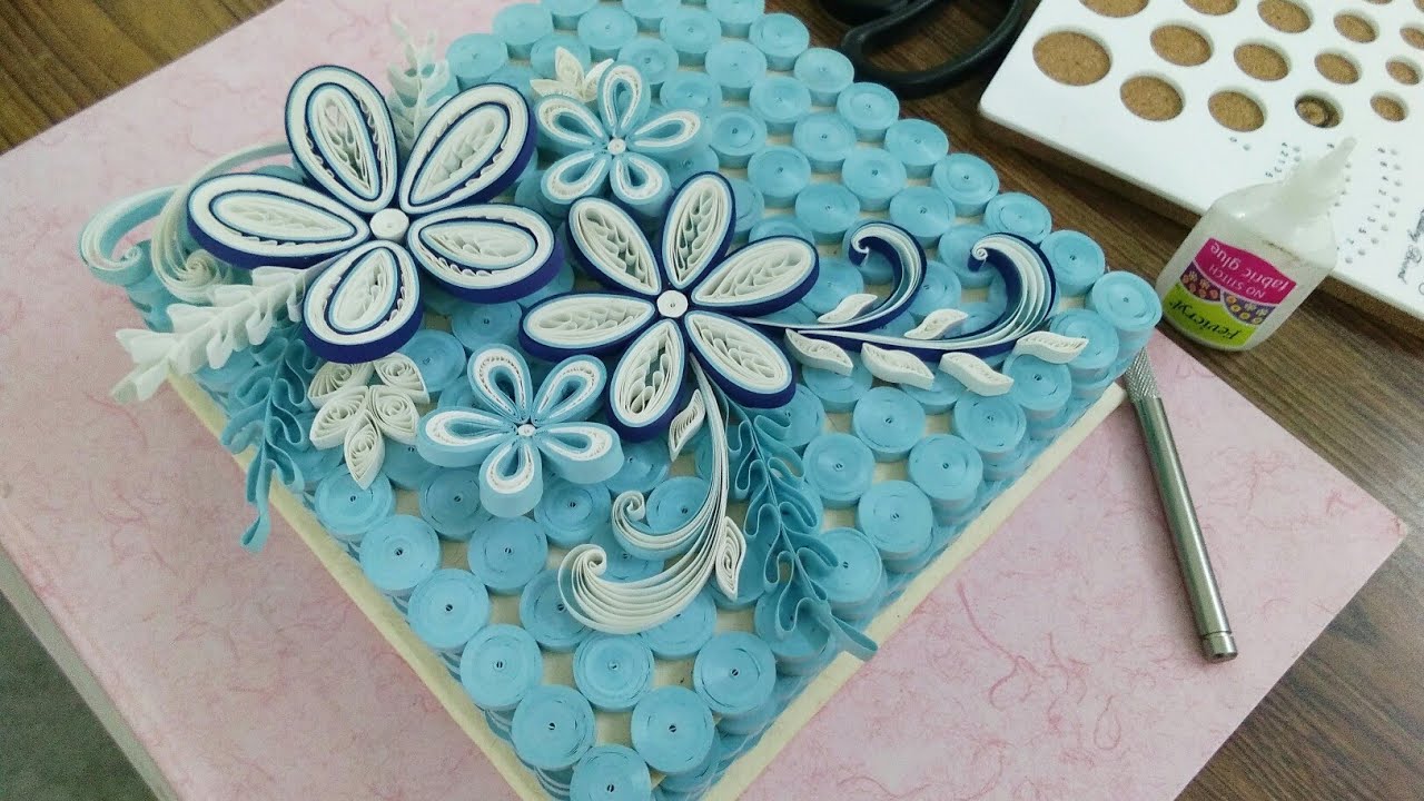 Quilling art gift box flower design_YouArtist