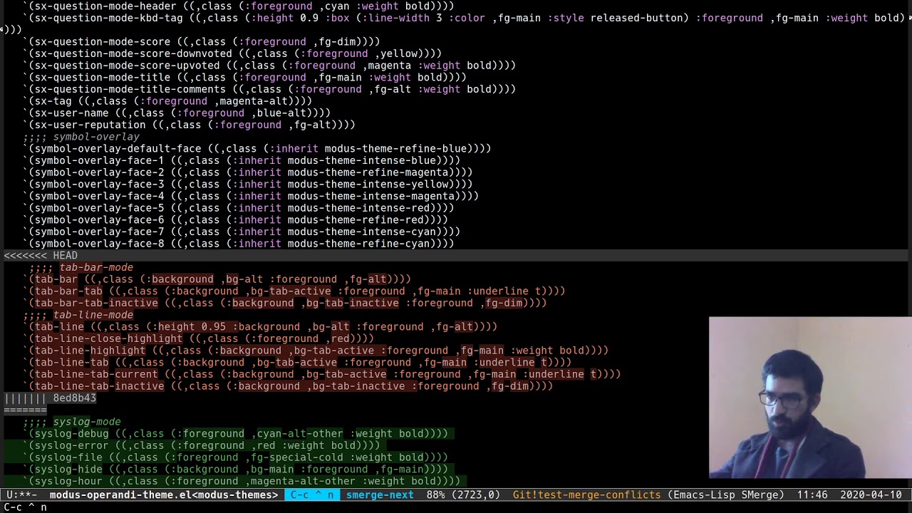 Emacs: resolve Git conflicts with SMERGE and EDIFF