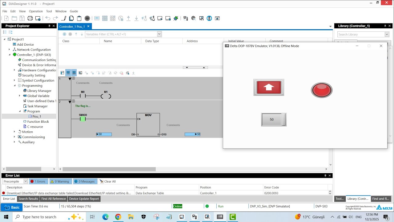 Подключение экрана Delta DVP SX3 и DIA через симулятор #plc #hmi #programming #Siemens #Delta