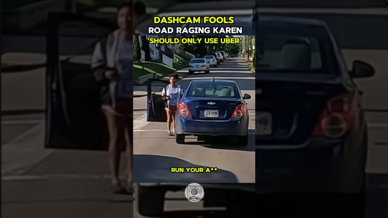 Dashcam Footage of Crazy Idiot Karen Road Rage  #dashcamvideo #karen  #roadrage