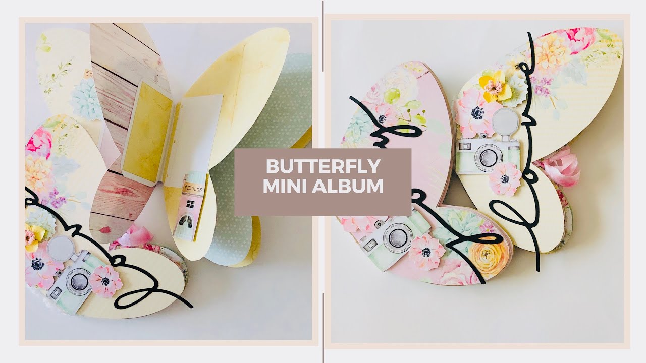 Butterfly Scrapbook Album Tutorial  / Mini Album Mariposa SCRAPBOOK Tutorial | Iralamija