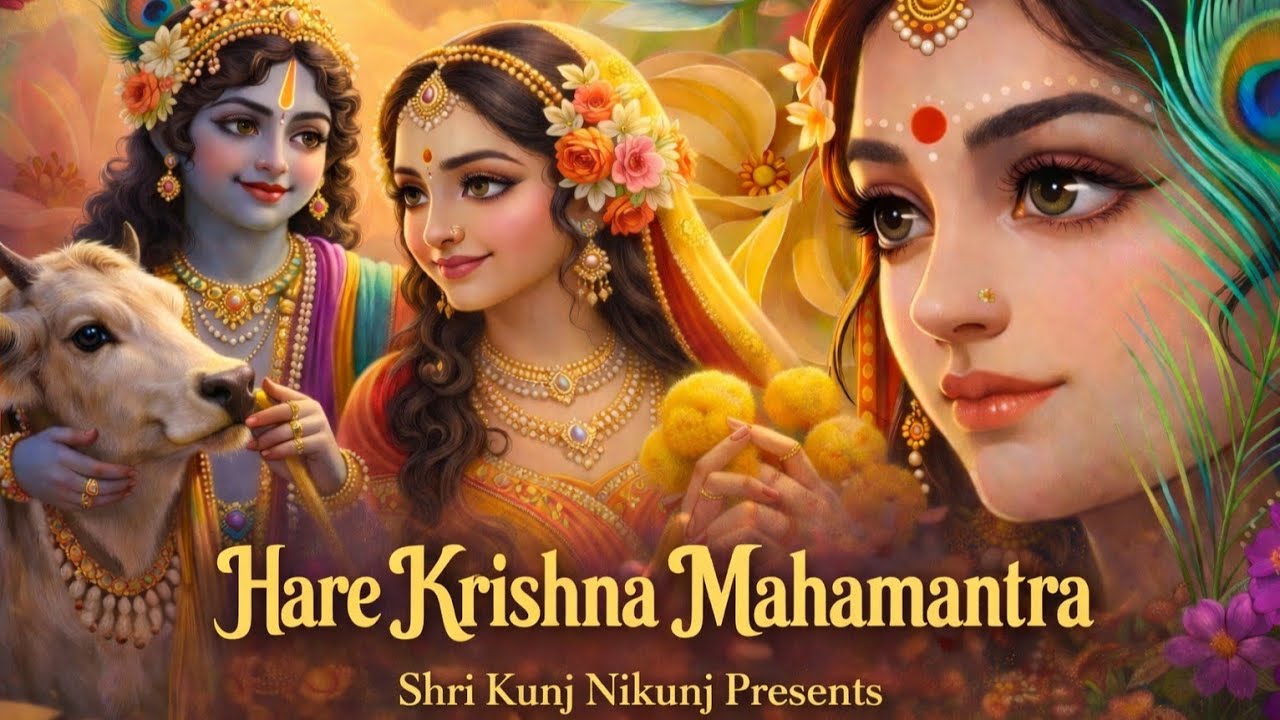 Hare Krishna Hare Ram Mahamantra | 108 Times Chanting | Peaceful Krishna Bhajan | Morning  Mantra