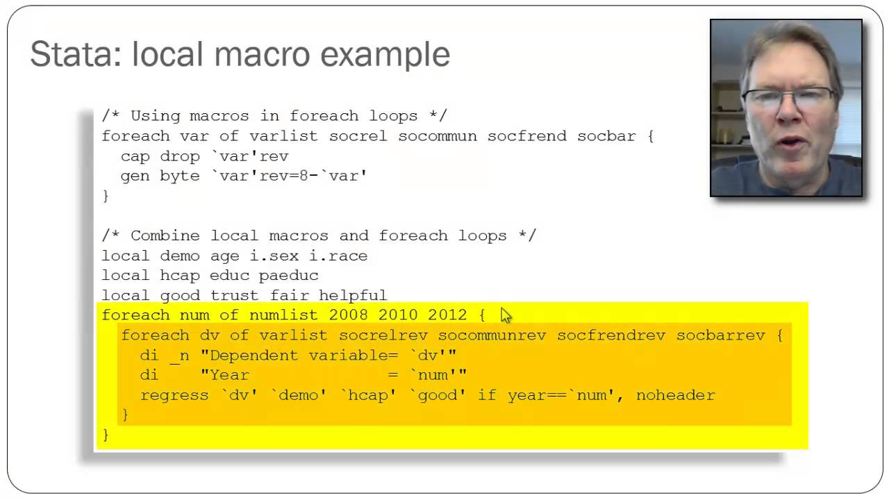 Using local macros in a foreach loop
