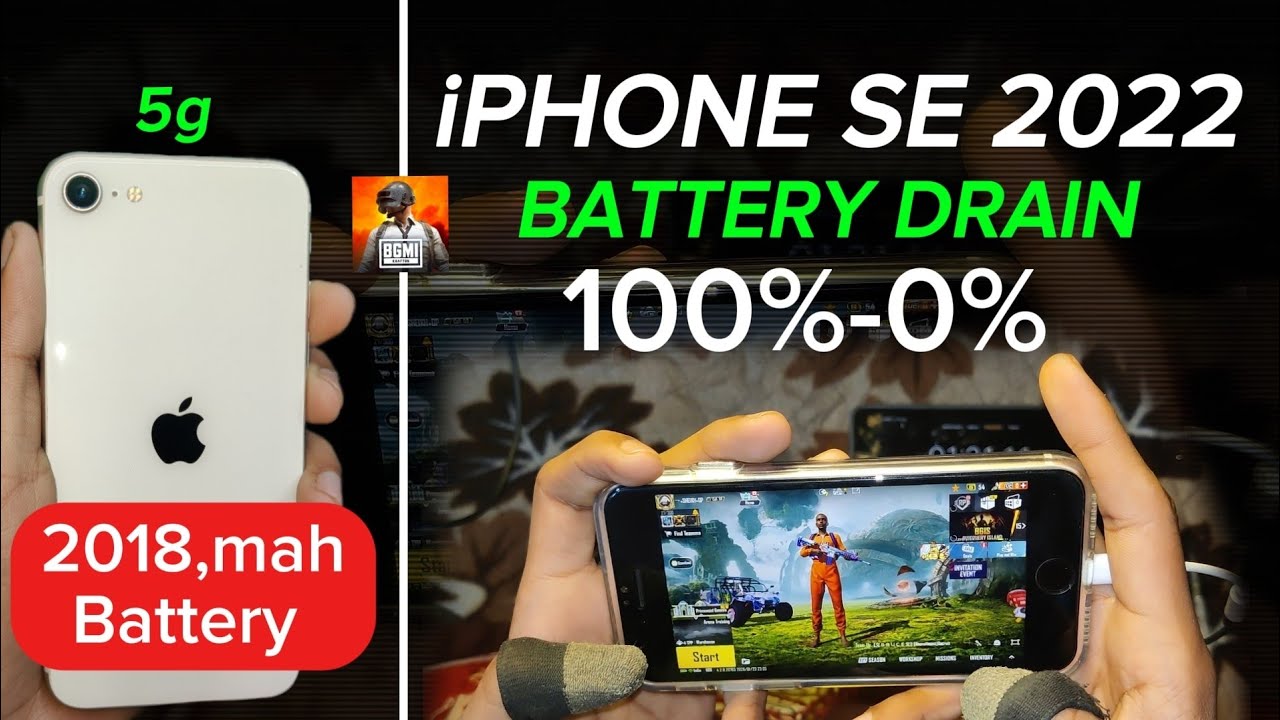 iPHONE SE 2022 BGMI BATTERY DRAIN TEST 🚀 100%-0% 