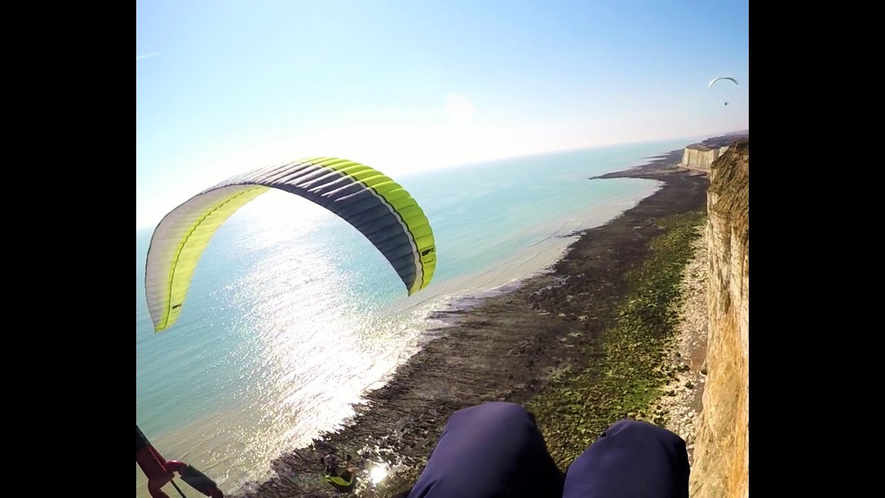 Paragliding Newhaven Cliffs south of England,  Aug 2016