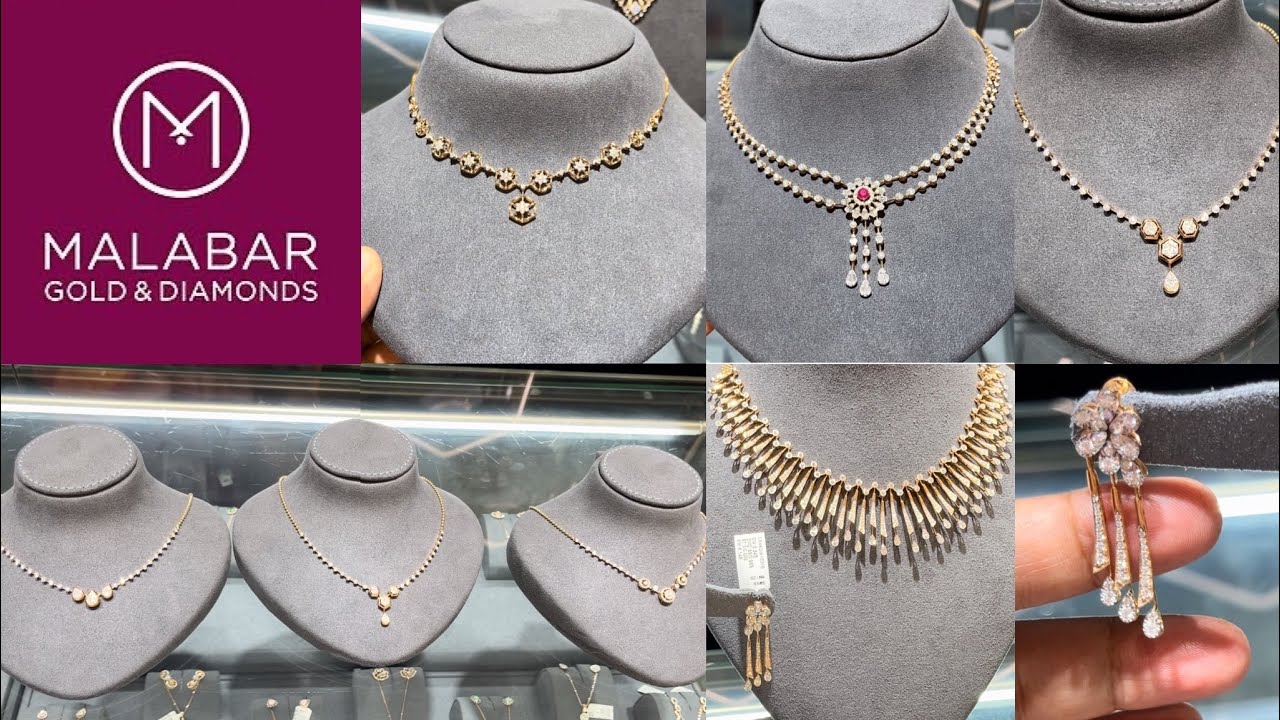 Lightweight Simple Diamond Necklace and Heavy Weight Gorgeous Diamond Necklace Design from Malabar