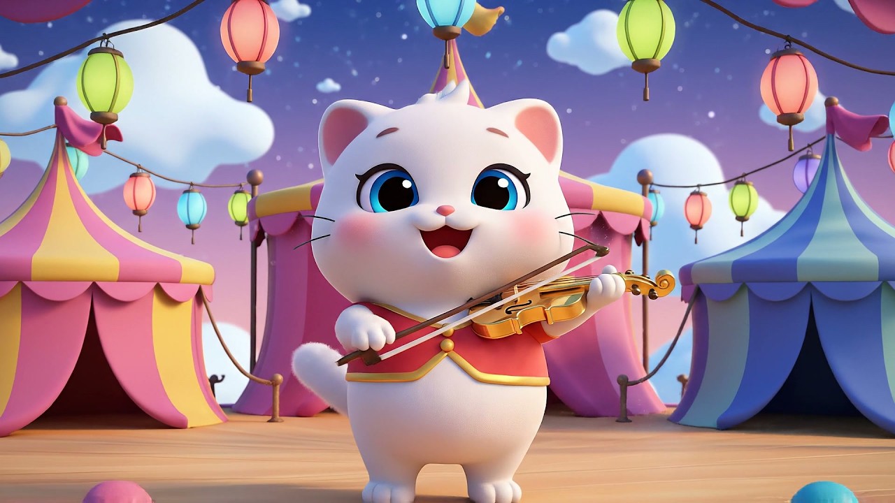Gato y Violín: El Desfile del Circo a la Luz de la Luna | Rimas Infantiles 2026