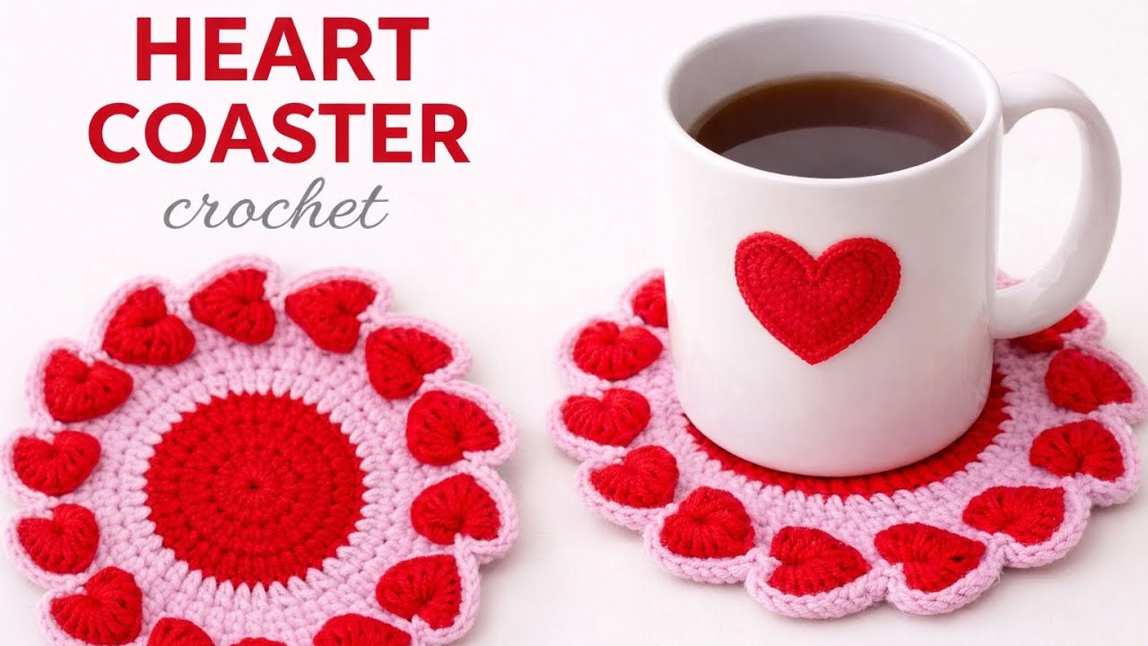 Heart Coaster Crochet Tutorial | Step by Step