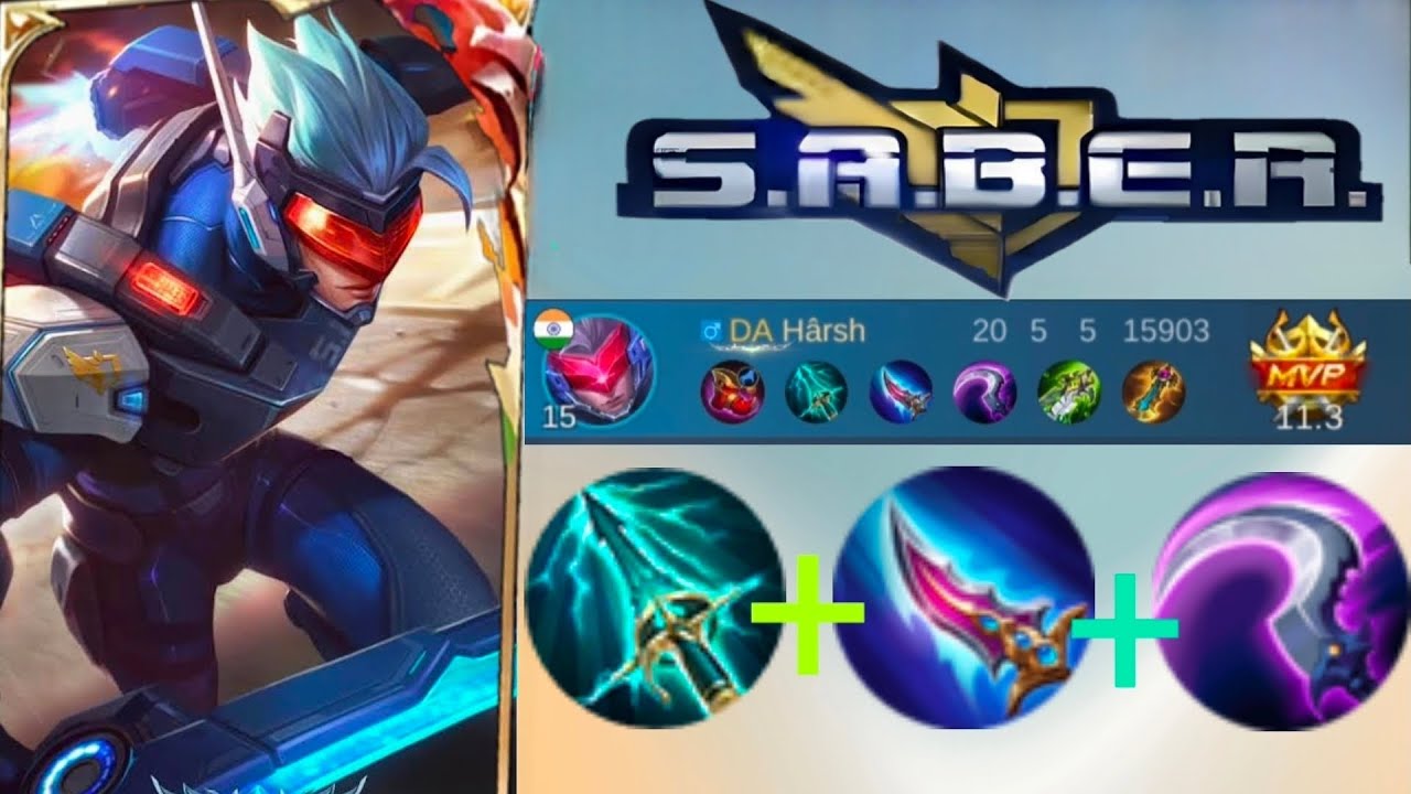 20 Kills!! Best One Shot Build Saber 2024 ( 100% BROKEN ) - Build Top 1 Global Saber ~ MLBB