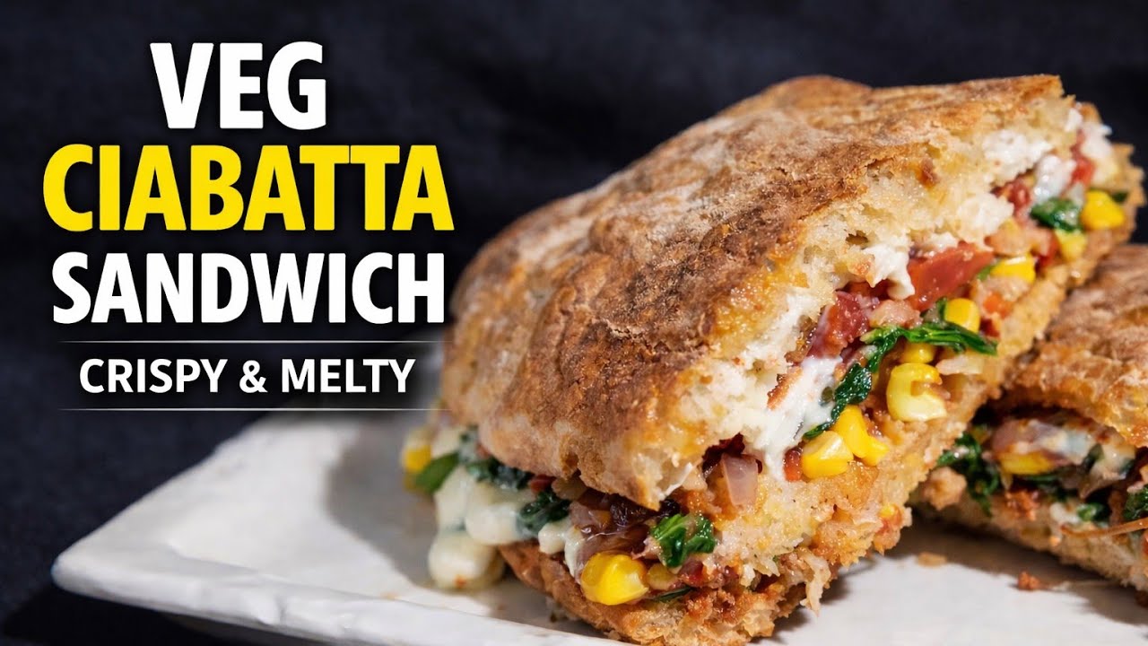 Veg Ciabatta Sandwich | OTG Sandwich Recipe