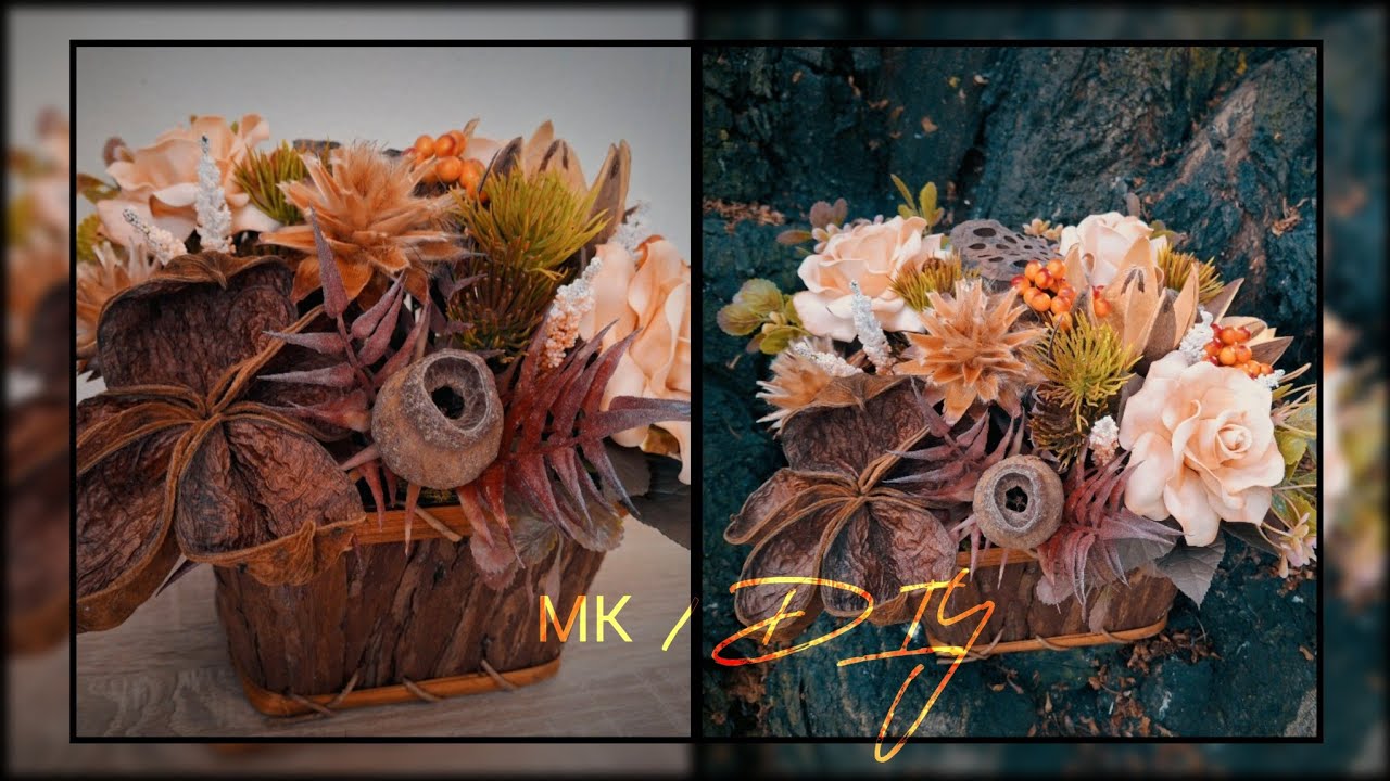 DIY Composition of natural materials/Composition de matériaux naturels/МК Композиція із сухоцвітів