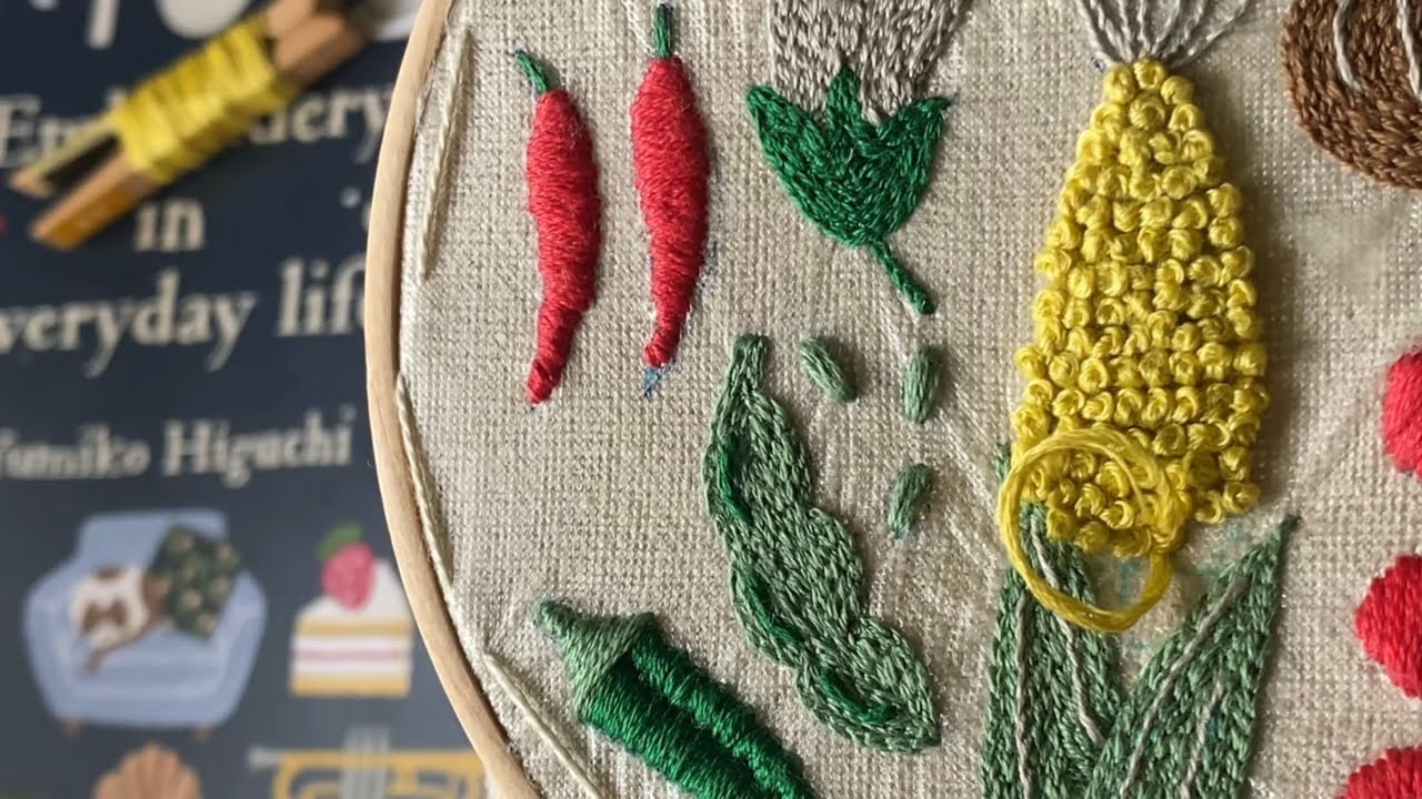 刺繍🪡してがま口財布👛に【前編】📕「暮しの刺繍」より/図案は樋口愉美子さん　#embroidery  #piano #handmade