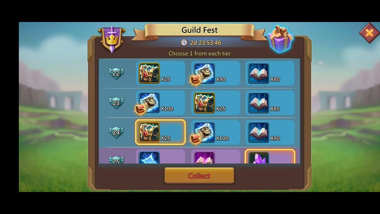 Claim Guild Fest rewards 