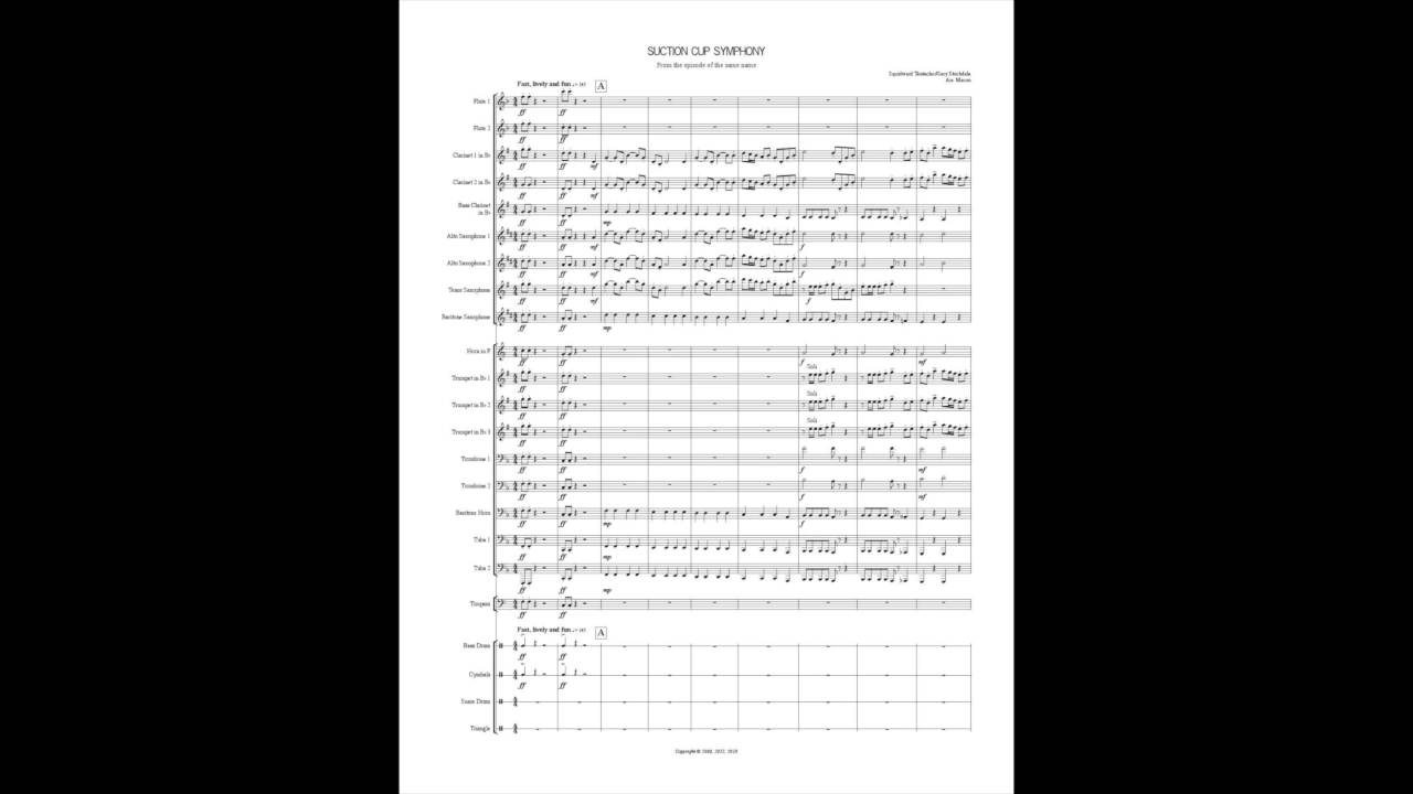 Suction Cup Symphony - Concert Band (Score Video)
