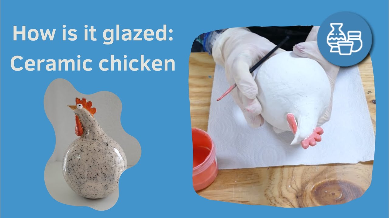 Hoe wordt een keramiek kip geglazuurd / how it is glazed chicken door Jessy bij Atelier-Bertina