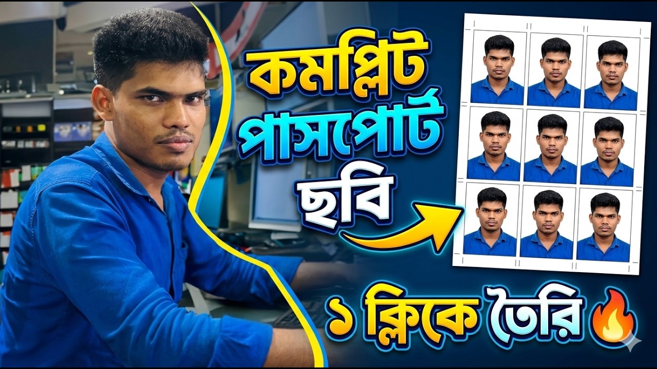 how to make passport size photo in photoshop 7.0 bangla