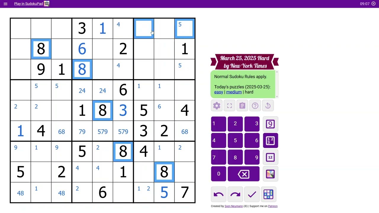 sudoku nyt hard tut for bug
